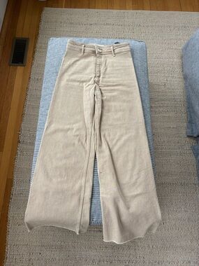 Zara Beige Straight Mariner Pants